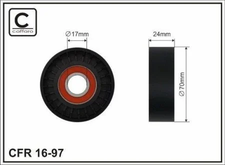 Ролик натяжной 70x17x245 CAFFARO 1697
