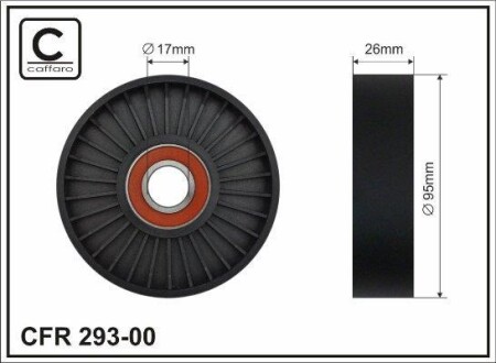 Ролик натяжной ремня поликлинового (приводного) CAFFARO 293-00