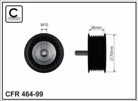 Ролик натяжной ремня поликлинового (приводного) CAFFARO 464-99