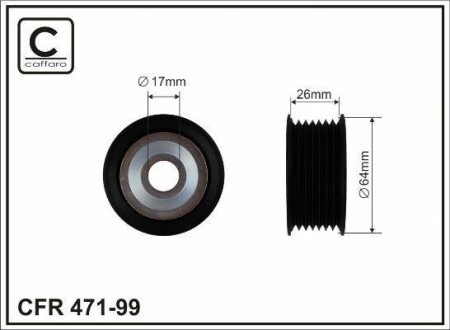 Ролик натяжной ремня поликлинового (приводного) CAFFARO 471-99