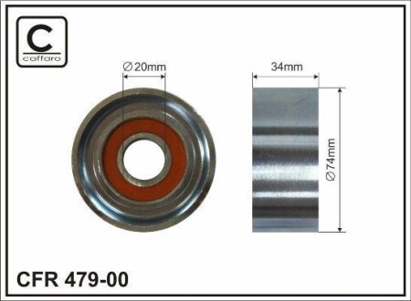 Ролик натяжной ремня поликлинового (приводного) CAFFARO 479-00