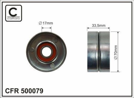 Ролик натяжной ремня поликлинового (приводного) CAFFARO 500079