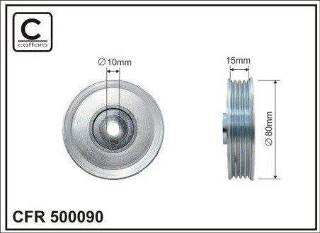 Ролик натяжной ремня поликлинового (приводного) CAFFARO 500090