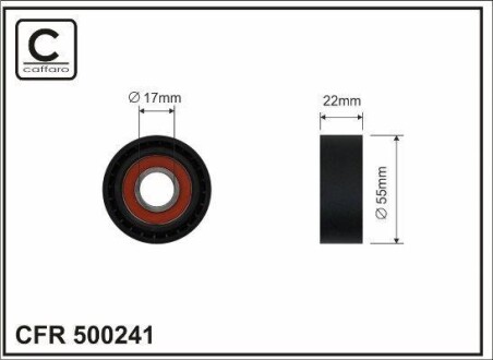 Ролик натяжной ремня поликлинового (приводного) CAFFARO 500241