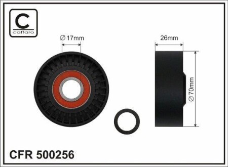 Ролик ремня поликлинового (приводного) CAFFARO 500256