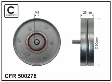 Ролик натяжной ремня поликлинового (приводного) CAFFARO 500278