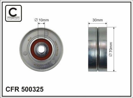 Ролик обводной ремня поликлинового (приводного) CAFFARO 500325