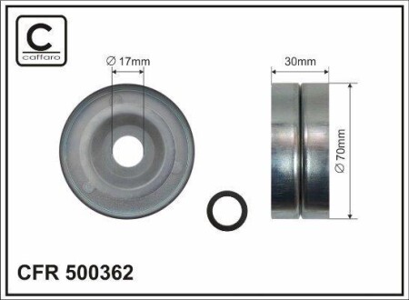 Ролик натяжной ремня поликлинового (приводного) CAFFARO 500362