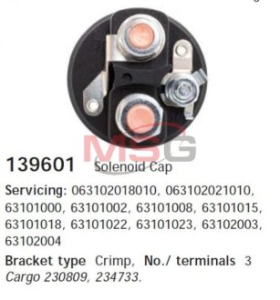 Крышка реле втягивающего CARGO 139601