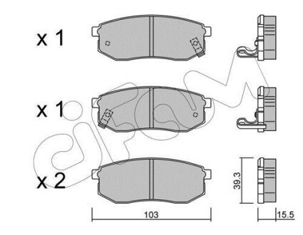 Тормозные колодки дисковые, комплект CIFAM 822-514-0