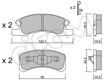 Тормозные колодки дисковые, комплект CIFAM 822-605-0