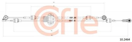 Трос привода механизма переключения передач COFLE 10.2464