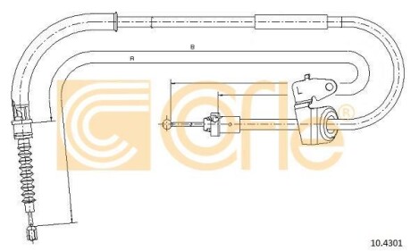 Трос ручника, левый COFLE 10.4301