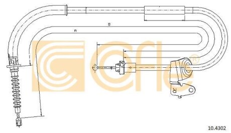 Трос ручника, правый COFLE 10.4302
