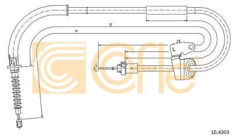 Трос ручника, левый COFLE 10.4303