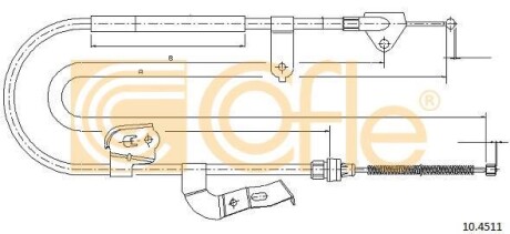 Трос ручника, левый COFLE 10.4511