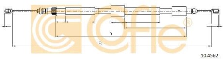 Трос ручника, правый COFLE 10.4562
