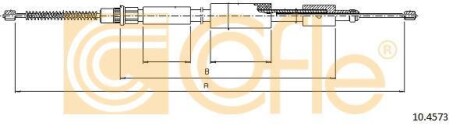 Трос ручника, правый COFLE 10.4573
