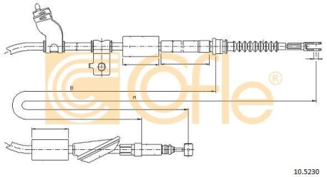 Трос ручника, левый COFLE 10.5230