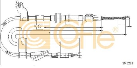Трос ручника, левый COFLE 10.5231