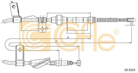 Трос ручника, правый COFLE 10.5233