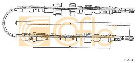 Трос ручника COFLE 10.536