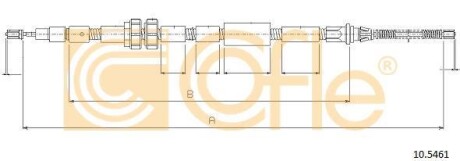 Трос ручника, левый COFLE 10.5461