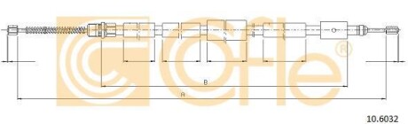 Трос ручника, левый COFLE 10.6032