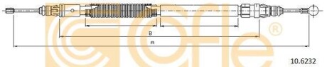 Трос ручника, правый COFLE 10.6232