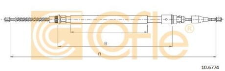 Трос ручника COFLE 10.6774