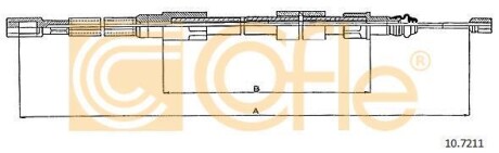 Трос ручника, правый COFLE 10.7211