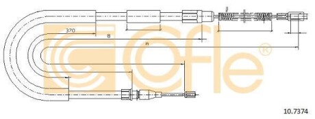 Трос ручника, правый COFLE 10.7374