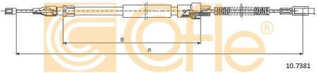 Трос ручника, правый COFLE 10.7381