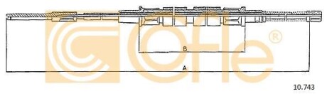 Трос ручника COFLE 10.743