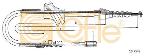 Трос ручника, правый COFLE 10.7542