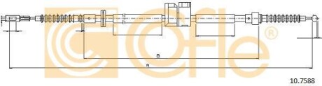 Трос ручника, левый COFLE 10.7588