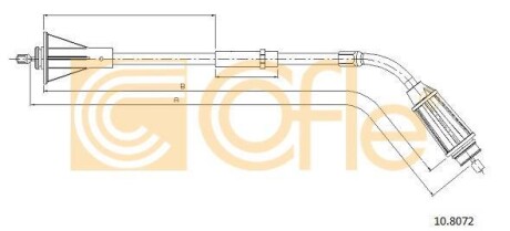 Трос ручника, правый COFLE 10.8072
