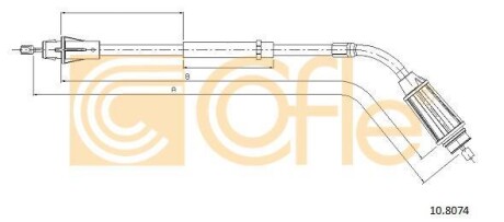 Трос ручника, правый COFLE 10.8074