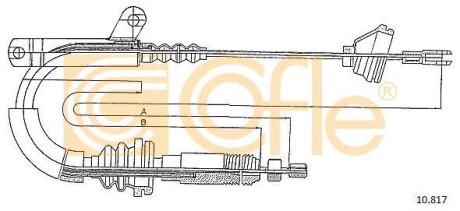 Трос ручника, левый COFLE 10.817 (фото 1)