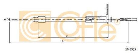 Трос ручника, правый COFLE 10.9327