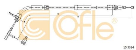 Трос ручника, правый COFLE 10.9334