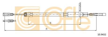Трос ручника, правый COFLE 10.9432