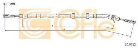 Трос ручника, левый COFLE 10.9512
