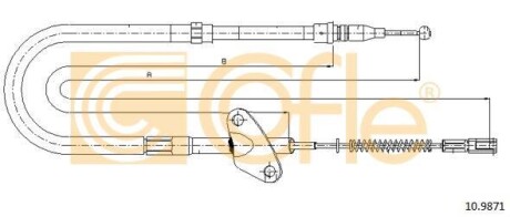 Трос ручника, правый COFLE 10.9871