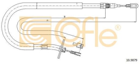 Трос ручника, левый COFLE 10.9879