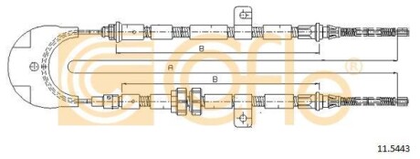 Трос ручника COFLE 11.5443