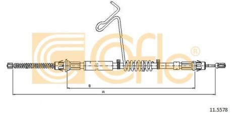 Трос ручника, правый COFLE 11.5578