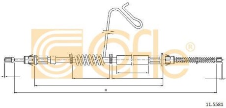 Трос ручника, правый COFLE 11.5581