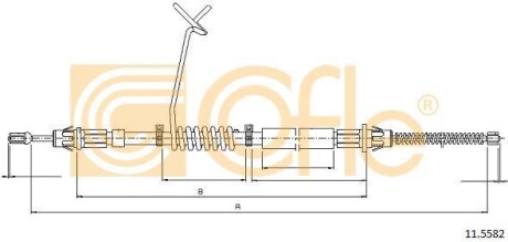 Трос ручника, левый COFLE 11.5582