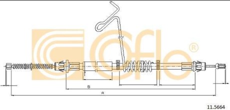 Трос ручника, правый COFLE 11.5664